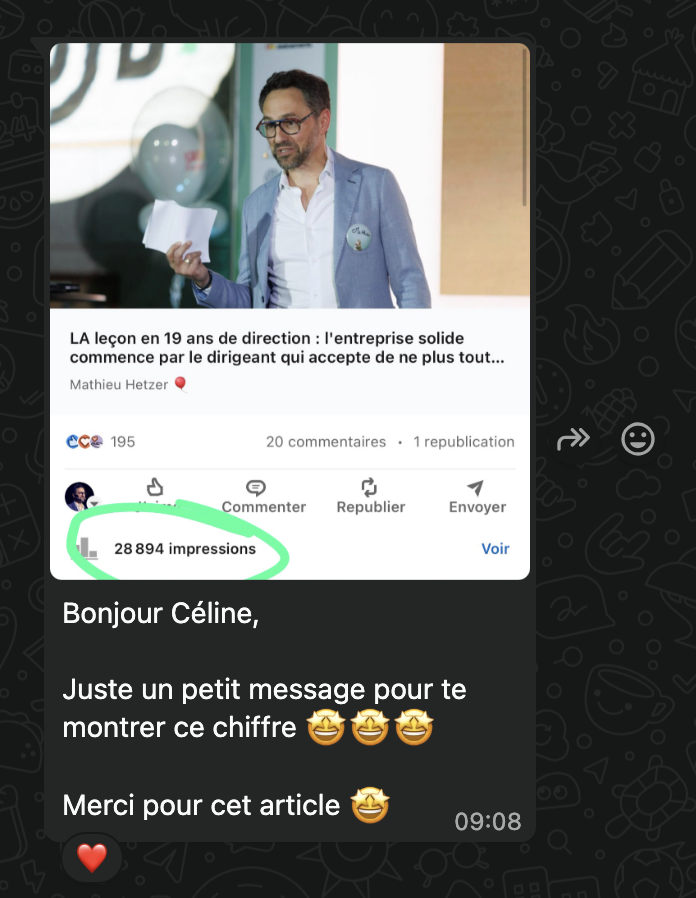 Message de Mathieu Hetzer